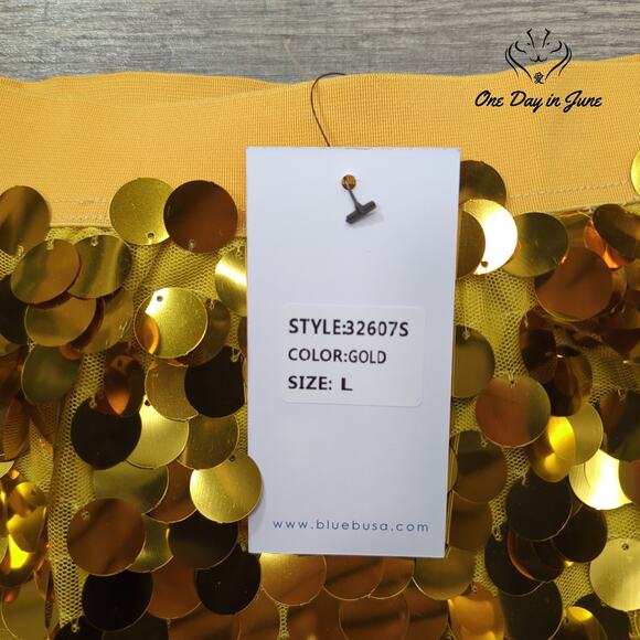 blue b. Pull On Sequin Mini Skirt Size L - Picture 2 of 5